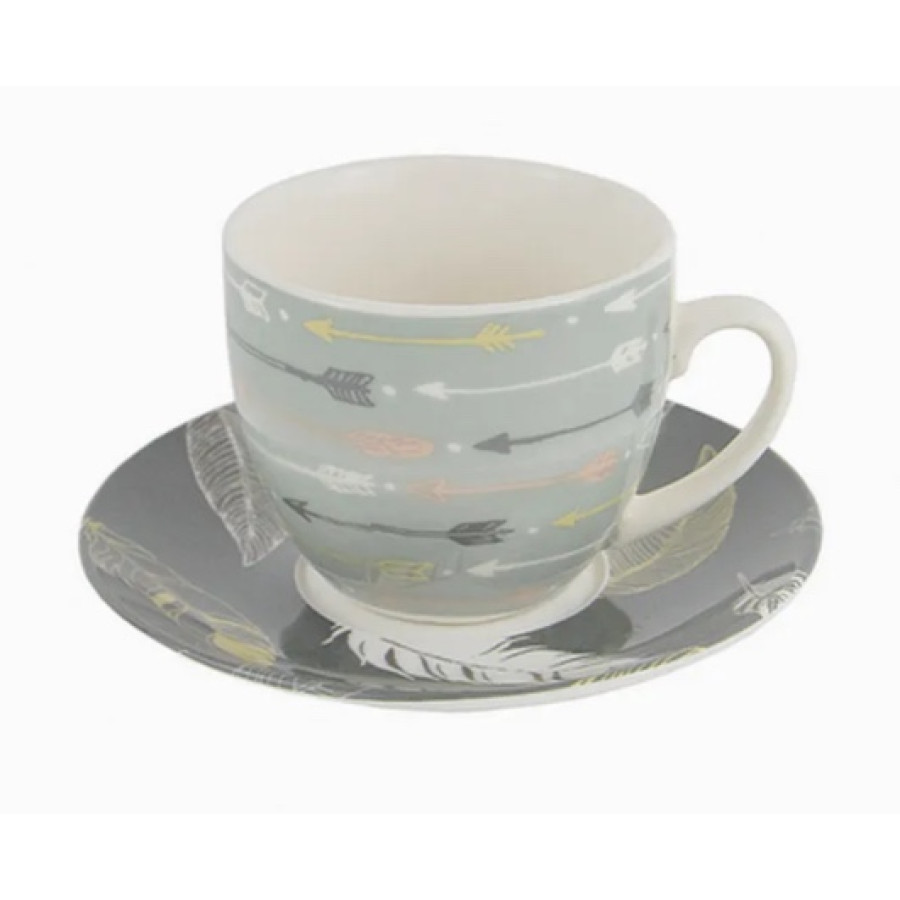 Чайная пара Iris Alicia grey Стрелки 200 мл